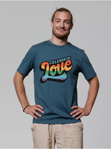 wat? Apparel T-Shirt Celebrate Love in Petrol