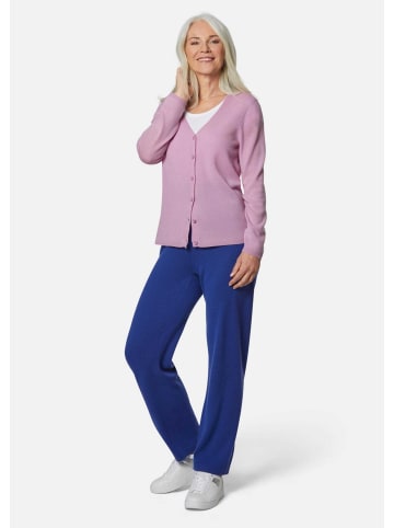 GOLDNER Weiche Kaschmirstrickjacke mit V-Ausschnitt in violett