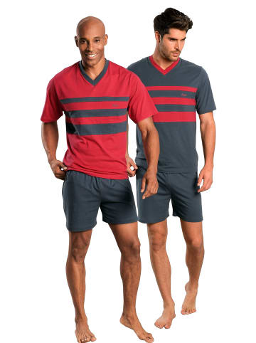 LE JOGGER Pyjama in rot, grau