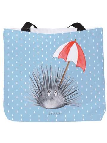 Mr. & Mrs. Panda Tote Bag Seeigel ohne Spruch in Blau Pastell