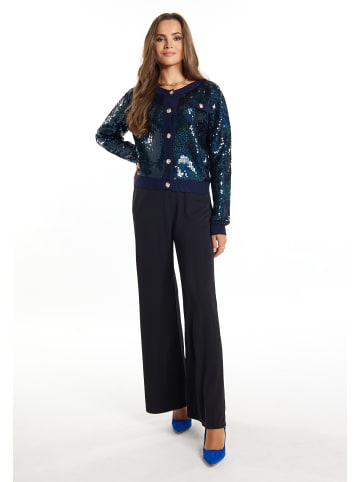 faina Damen Strickjacke Mit Pailletten in Marine