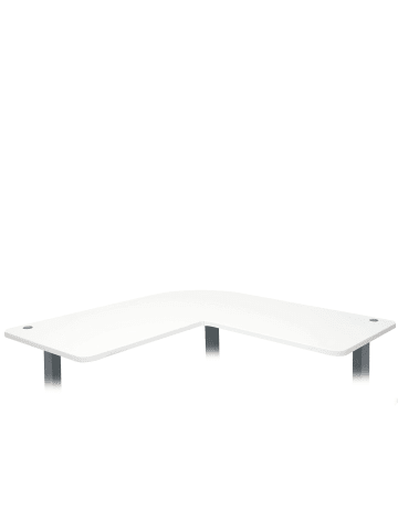 MCW Tischplatte D40 für Eck-Schreibtisch 90°, Weiß