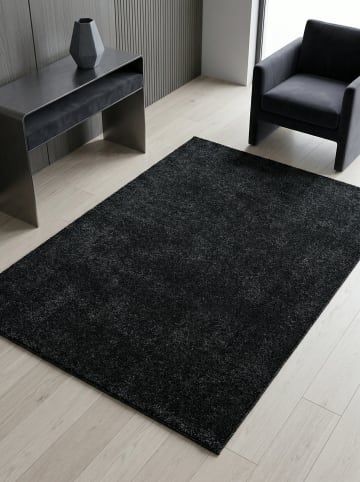 KADIMA DESIGN Teppich Kurzflor Waschbar Einfarbig MAIN Strapazierfähig OEKO-TEX in Anthrazit