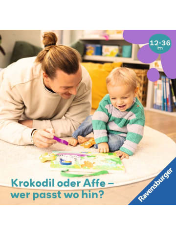 Ravensburger Play+ Magnetisches Holz-Fühl-Puzzle: Dschungel - ab 12 Monate 12-36 Monate in bunt