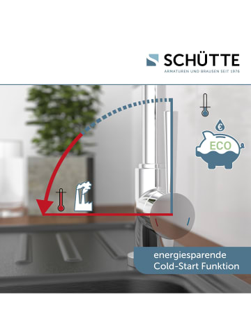 Schütte Cold Start Küchenarmatur CORNWALL in Chrom - (L) 23 x (B) 6 x (H) 34 cm