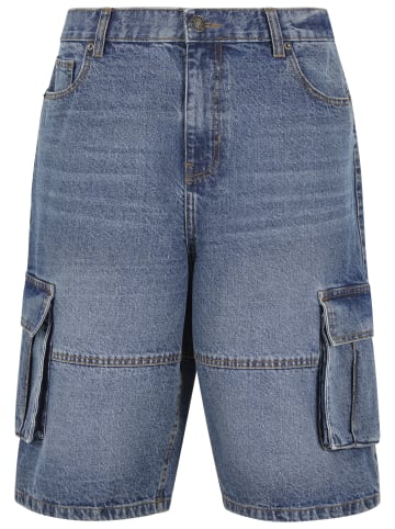 Urban Classics Jeans Shorts in mid deep blue washed