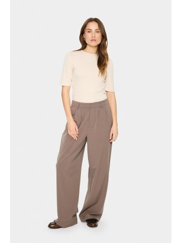 SAINT TROPEZ Kurzarm-Bluse LucianaSZ Gerade Passform in Fog