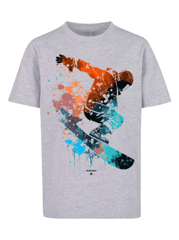 F4NT4STIC T-Shirt Snowboarder in grau meliert