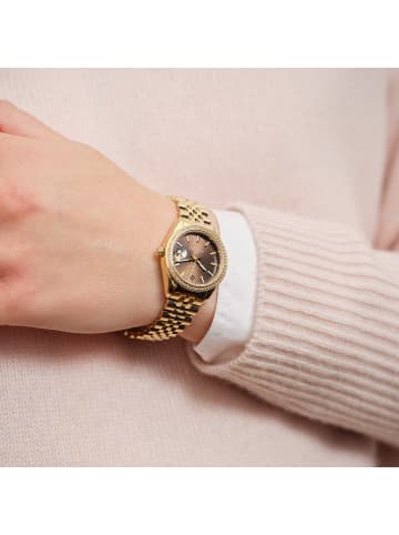 Gant Damen-Armbanduhr Sussex Mini Bijou Goldfarben/Braun