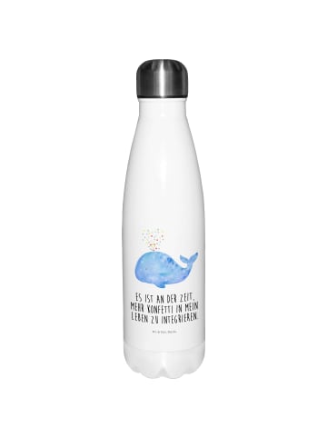Mr. & Mrs. Panda Thermos Wal Konfetti mit Spruch in Weiß