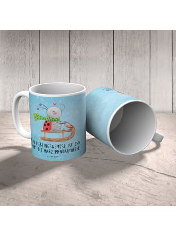 Mr. & Mrs. Panda Kindertasse Smörle Rodeln mit Spruch in Eisblau