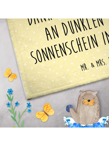 Mr. & Mrs. Panda Handtuch Elefant Biene mit Spruch in Gelb Pastell