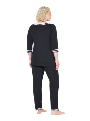 Ulla Popken Pyjama in schwarz