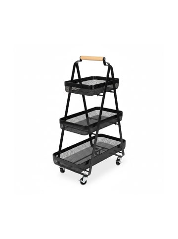 relaxdays Rollwagen in Schwarz - (B)57 x (H)84,5 x (T)31 cm