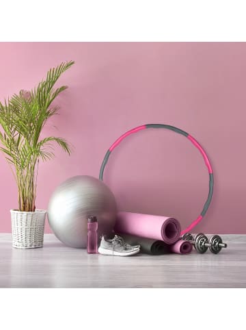 relaxdays Hula Hoop Reifen in Pink/ Grau - Ø 95 cm