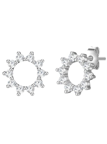 Glanzstücke München Ohrstecker Blume/Kreis aus Sterling Silber mit Zirkonia in silber