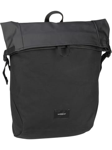 SANDQVIST Rolltop Rucksack Alfred Rolltop Backpack in Black/Black Webbing