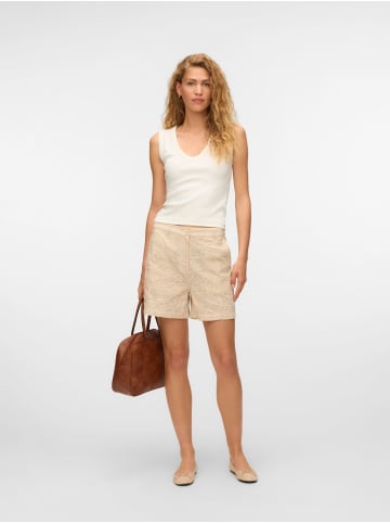Vero Moda HW EMBROIDERY SHORTS in Oatmeal/W. Melange