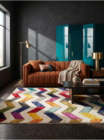 KADIMA DESIGN Farbintensiver Teppich mit geometrischem Präzisionsschnitt