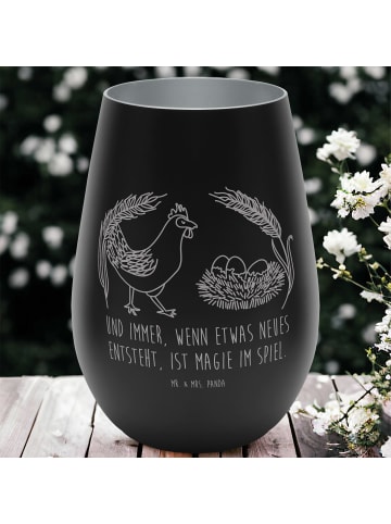 Mr. & Mrs. Panda Teelichthalter Huhn Stolz mit Spruch in Schwarz