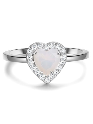 Glanzstücke München Ring Herz Sterling Silber Mondstein (synth.) in silber
