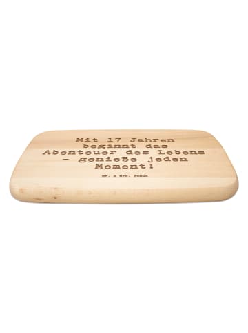 Mr. & Mrs. Panda Holzschneidebrett Spruch 17. Geburtstag mit Spruch in Transparent