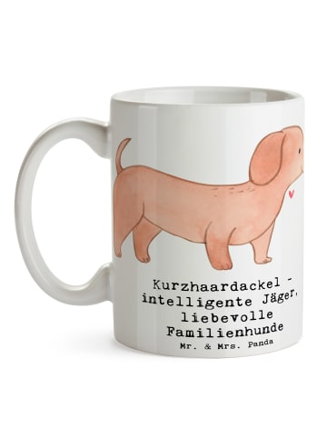 Mr. & Mrs. Panda Kaffeepott Kurzhaardackel Liebe mit Spruch in Weiß