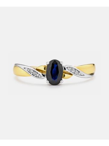 Diamant L'éternel Ring, mit Saphir, 375 Gelbgold