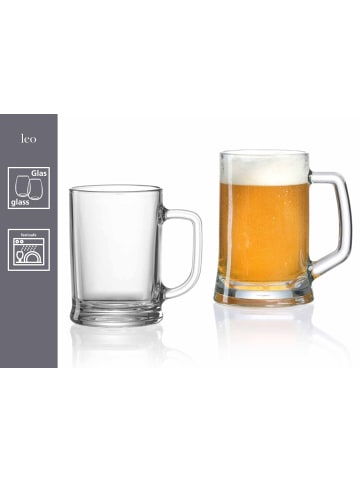 Ritzenhoff & Breker 6er Set Bierkrüge Leo 660 ml in transparent