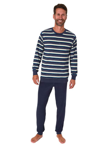 NORMANN langarm Frottee Schlafanzug Pyjama Bündchen - 82281 in gelb