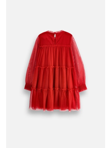 Tüllkleid mit langen Ärmeln in rot
