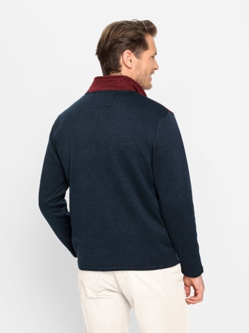WITT WEIDEN Strickfleece-Shirt in marine-dunkelrot