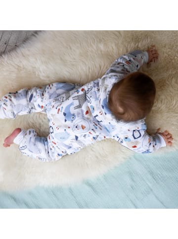 TupTam Baby Schlafsack mit Beinen und Ärmel ganzjährig in weiß Modell 4