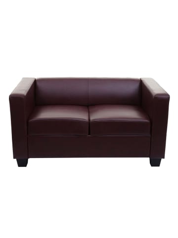 MCW 2er Sofa Lille, Kunstleder, Kunstleder, rot-braun