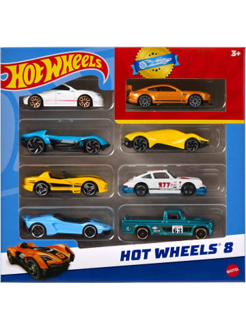 Hot Wheels Auto Set mit 8 Basic-Spielzeugautos und -Trucks im Maßstab 1:64