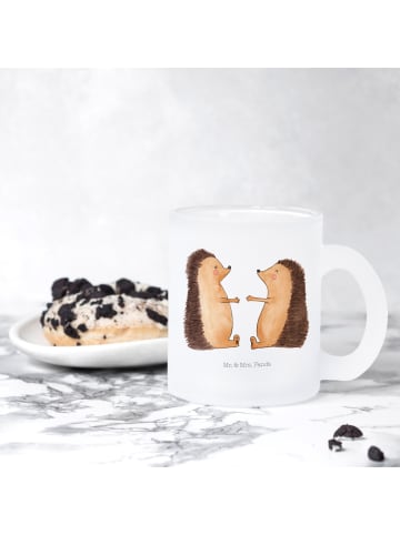 Mr. & Mrs. Panda Teetasse aus Glas Igel Liebe ohne Spruch in Transparent