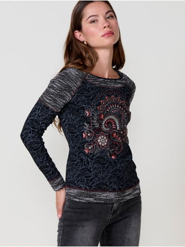 KOROSHI Besticktes Langarm-T-Shirt für Damen in SCHWARZ