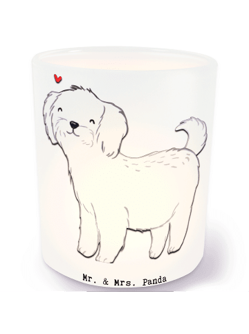 Mr. & Mrs. Panda Windlicht Glas Malteser Lebensretter ohne Spruch in Transparent