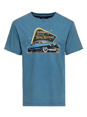 King Kerosin King Kerosin T-Shirt Detroit Greaser in blau