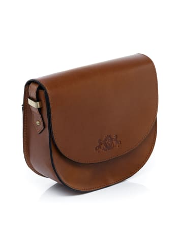 SID & VAIN Leder-Umhängetasche Leder Schultertasche Damen TRISH in braun