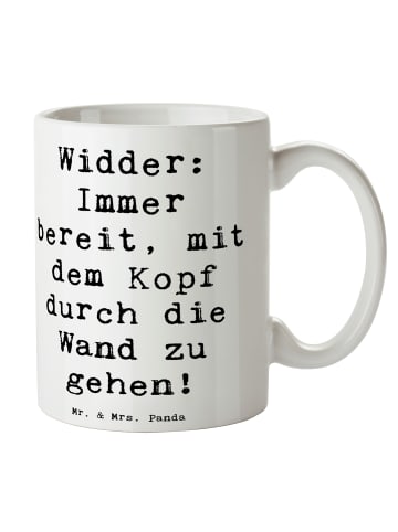 Mr. & Mrs. Panda Teetasse Spruch Widder Power mit Spruch in Weiß