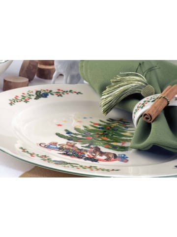 Seltmann Weiden 6er Set Speiseteller Marieluise Weihnachten in ø 25,3 cm in weiß-grün