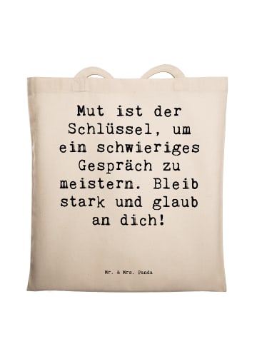 Mr. & Mrs. Panda Tote Bag Spruch Ein schwieriges Gespräch führen... in Creme