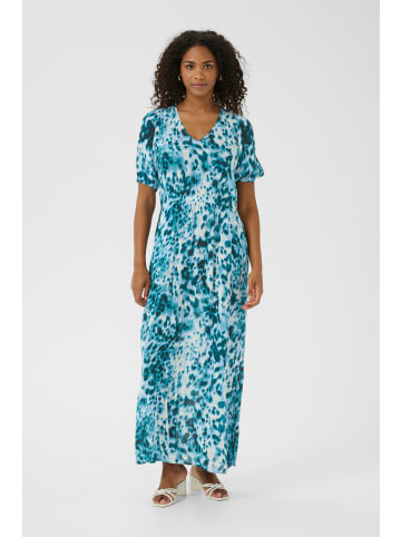 Kaffe Kleid KAisolde in Teal Leopard Print