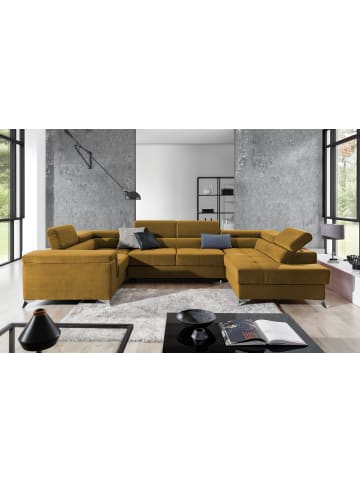 MF Design Tiya Recamiere Rechts in Senfgelb -  (L) 342 x (B) 342 x (H) 88 cm