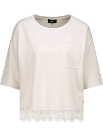 monari Sweatshirt aus Viskose mit Spitzenborte in Pearly