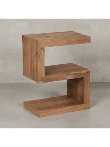 KADIMA DESIGN Beistelltisch MUMBAI Massivholz S Cube 60 cm hoch in Akazie