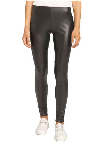 Tom Tailor PU Stoffhose Kunstleder Leggings High Waist in Schwarz