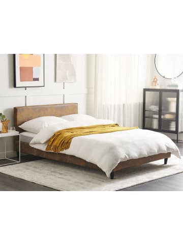 Beliani Doppelbett FITOU in Braun/Braun - (W) 150 x (H) 87 x (L) 214 cm