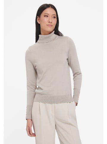 PETER HAHN Strickrollkragenpullover Cotton in stone